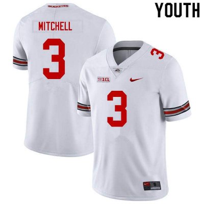 NCAA Ohio State Buckeyes Youth #3 Teradja Mitchell White Nike Football College Jersey DNL8745LL